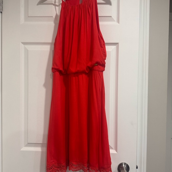 Vibrant Red Halter Dress - Picture 2 of 6